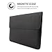 MacBook Air 11 Sleeve, Snugg - Black Leather Sleeve Case Protective Cover for MacBook Air 11