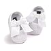 Baby Girls Princess Bowknot Soft Sole Cloth Crib Shoes Sneaker White, 0-3 Months