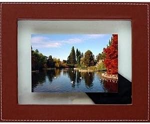 Dennis Daniels Designs Leather Floating Chocolate Frame, Holds 5X7 Photos, 9.5 x 11.5 Inches