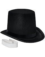NJ Novelty - Top Hat Black Felt Costume Accessory Party Dress Up Hats Tall