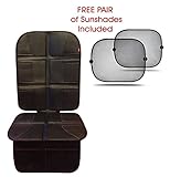 New [2017 Model] Luxury Car Seat Protector - XL, Durable and Waterproof - Front Cover all PVC Leather - Thickest Padding - Inc. Car Sunshades