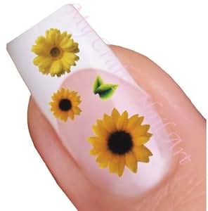 Amazon.com: Sunflower Nail Art Water Decal / Tattoo 