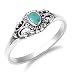 Sterling Silver Women's Simulated Turquoise Filigree Ring (Sizes 4-10) (Ring Size 9)