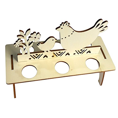 image for Codiak-Decor Easter Wooden Egg Tray Holder Bunny Hen Decor Rack Storag