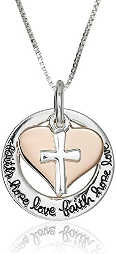 JEW JEWLY ZX Punk Vintage Titanium Steel Faith Hope Love Pendant Men's Necklace