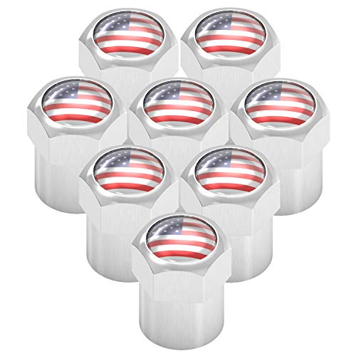 image for SAMIKIVA Tire Valve Stem Caps, Metal with Rubber Ring, Dust Proof Cove