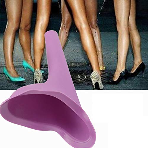 YaptheS Female Urinary Incontinence Device Lady Silicone Funnel Woman Outdoor Pee Standing up Recycled Camping Portable urinals in The Bathroom - Purple.