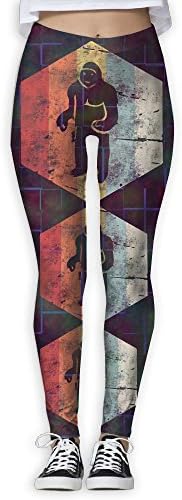Hantendr Retro Vintage Bigfoot Sasquatch Women's Activewear High-Waist Tights Leggings Yoga Pants M