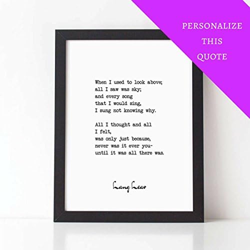 PERSONALIZED QUOTE - "All There Was" - LANG LEAV Poem - PERSONALIZED Love Poetry – Custom Quote - Wedding Gift - First Anniversary