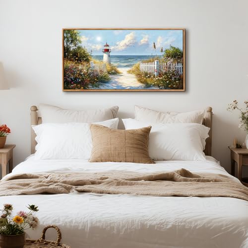 JHHUAMO Cuadros Decoracion Salon Modernos, Marcos Lienzos Decorativos Grandes, Laminas Decorativas de Mar Paisajes, Pinturas de Flores Artística Dormitorios Oficina Habitacion Pasillo 50x100 cm