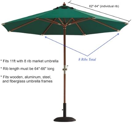 Amazon Com Formosa Covers Replacement Umbrella Canopy For 11ft 8 Rib Market Outdoor Patio Shades In Taupe Ribs Length 64 To 66 Canopy Only Furniture Decor