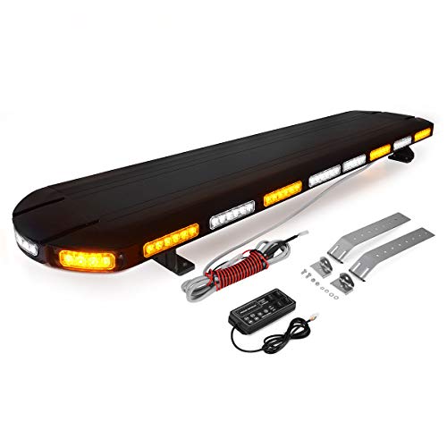 YITAMOTOR Strobe Light Bar 48 inch Amber White 120 LED Emergency Hazard