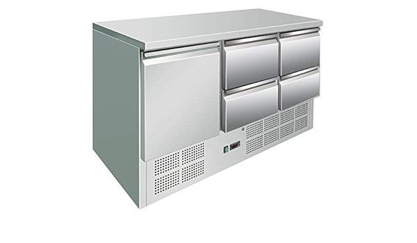 Mesa nevera de 1 puerta, 4 cajones, para pizza, mesa de ...