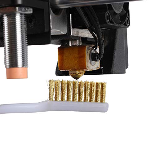 BCZAMD 3D Printer Nozzle Cleaning Copper Wire Toothbrush Tool Copper Brush Handle Hot Bed Cleaning Toothbrush (2Pcs)