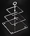 Jusalpha® 3 Tier Strong Acrylic Square Cupcake Stand, Dessert Display Tower (Silver Version 2, 1) 3SS-V2