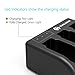 CoolShow Replacement Battery (2-Pack) for Gopro Hero 6 / Hero 5 Black with 3-Channel Battery Charger (USB-C Charging Supported),Compatible with Firmware v02.51,v02.00, v01.57 and v01.55
