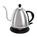 Homgeek Electric Kettle, 1 Liter Gooseneck Kettle Stainless Steel Cordless Drip Water Kettle with Thermometer for Pour Over Coffee & Tea