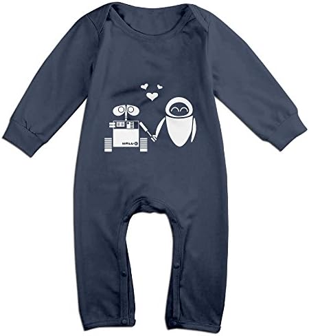 NCACA Newborn Babys Boy's &amp; Girl's Walle 4 62 Long Sleeve Bodysuit Baby Onesie For 6-24 Months Navy Size 6 M