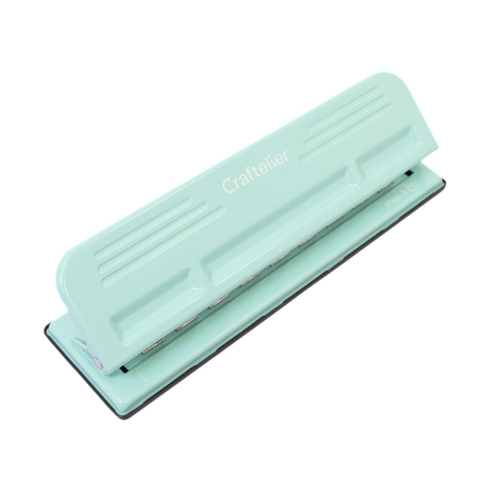 Craftelier - Disc Planner Punch for Disc Binding Notebooks for Scrapbooking or Craft Projects | Punches up to 3 sheets of 90 g/m2 | Aprox. Size 29 x 9 x 5 cm