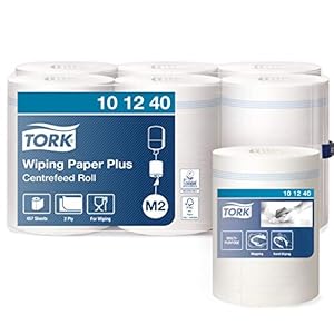 Tork Wiping Plus Centerfeed Poetspapier Wit M2, 6 x 450 vellen, 101240