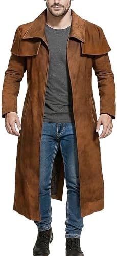 Mens Vegas A7 Veteran NCR Ranger Armor Long Trench Coat, Black