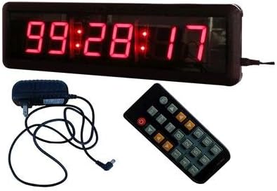 GOODRELIISH 1.8" Digital LED Wall Remote Control Clock for Indoor,Red