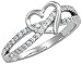 Kinzie Fashion Womens Promise Ring: Sterling Silver Heart Eternity Band for Her CZ Simulated Diamond