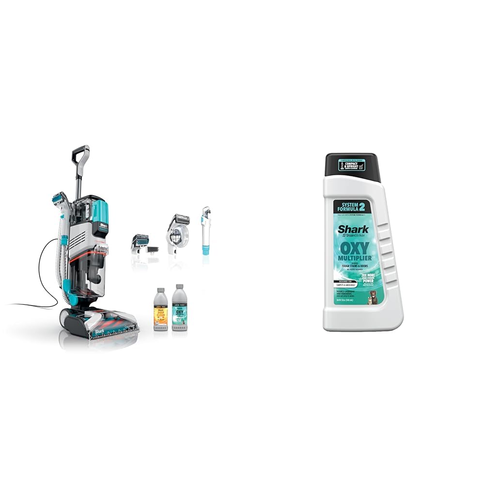 Shark EX201 CarpetXpert Upright Carpet, Area Rug & Upholstery Cleaner + Shark StainStriker 32oz OXY Multiplier Formula