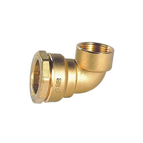 DIPRA 462254 Female Elbow, Diameter 25 mm, F20/27 Brass Connector for polyethylene Pipe, Bronze