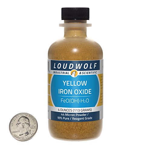 Iron Oxide / Yellow 44 Micron Powder / 4 Ounces / 99% Pure / SHIPS FAST FROM USA