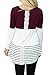 Sherosa Women's Summer Contract Color Long Sleeve Long Length T shirts Striped Tops (Wine Red,M) …