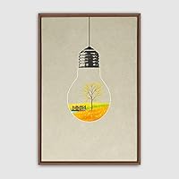 Framed Canvas Wall Art Bottle and Bulb Canvas Prints Home Artwork Decoration for Living Room,Bedroom - 16x24 inches