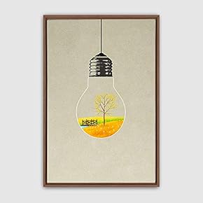 signwin Framed Canvas Wall Art Bottle and Bulb...