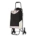 Stair Climbing Multipurpose Folding Utility Cart with Built-In Seat for Laundry, Grocery, Shopping and More