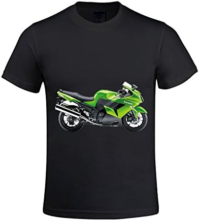 Dusehao Mens Kawasaki Green Custom Cotton O-Neck T Shirts Black