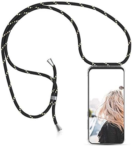 MXKOCO Compatible with Huawei Honor 20 LITE Case- TPU Necklace Phone Cover/Case Adjustable Length Lanyard Mobile Phone Chain, Holder with Neck Cord Lanyard Strap for Huawei Honor 20 LITE - Black gold