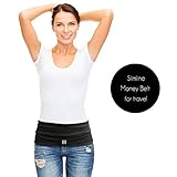 Limber Stretch Travel Money Belt Unisex, Running Belt, Insulin Pump Fanny and Hiking Waist Pack with Key Clip | Large Sweatproof Security Pocket Fits All iPhones, Passports | Extra Wide Spandex