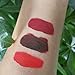 Matte Liquid Lipstick Lip Liner Set, QiBest 3 Pcs Double End 2 in 1 Red Burgundy Color Waterproof Long Lasting Durable Non-Stick Cup Lip Gloss Makeup Kit (Goth)