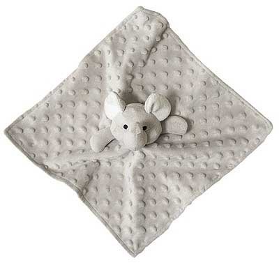 Elegant baby elephant security blankie, grey