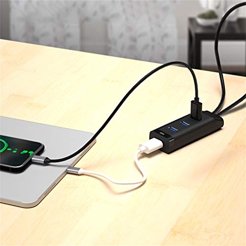 Aobiny Slim Size Design USB2.0 SuperSpeed 4-Port 5Gbps Hub with ON/Off Switch (BlackB)