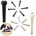 24 pcs Guitar Bridge Pins with 2 pcs Bridge Saddle and Nut, FineGood Plastic Acoustic Bridge Pins and 6 String Real Bone Folk Bridge Saddle Guitar Replacement - Ivory, Black