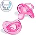 Chicco PhysioForma 100% Soft Silicone One Piece Pacifier for Babies 6-16 Months, Pink, Orthodontic Nipple, BPA-Free, 2-Count in Sterilizing Case