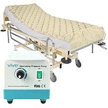 Vive Alternating Pressure Mattress - Includes Electric Pump System and Mattress Pad Cover - Quiet, Inflatable Bed Air Topper for Pressure Ulcer and Pressure Sore Treatment - Fits Standard Hospital Bed