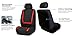 FH Group Car Seat Covers Unique Flat Cloth Full Set Automotive Seat Covers Front Set and Rear Solid Bench Red Black Seat Covers w. Gift Universal Fit Interior Accessories for Cars Trucks and SUVs