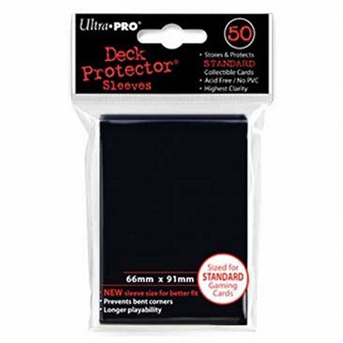 50 Ultra-Pro Black Sleeves/Deck Protectors (Standard Size) for Magic/MTG, Pokemon Cards