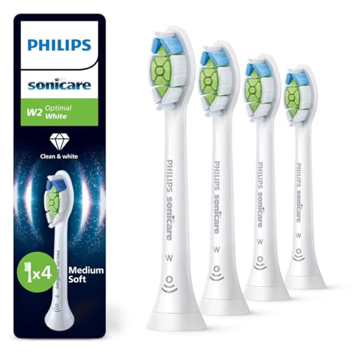 Philips Sonicare W2 Optimal White, Original Replacement Brush Heads, White, Pack of 4, HX6064/87