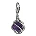 SilberDream Charm Zirconia Globe amethyst violet 925 Sterling Silver Pendant Lobster Clasp FC200V