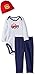Gerber Baby Boys' 3 Piece Bodysuit, Cap, and Pant Set, Firetruck, 3-6 Months