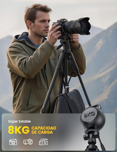 Lamicall Trípode para Cámara Fotografica - 170cm Despliegue Rápido de Patas Patentado, Carga Máx. 8kg,Aluminum Tripie Celular para Video, Fotografía, con Bolsa de Transporte, para DSLR, iPhone, GoPro