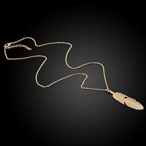 Women Feather Pendant Long
